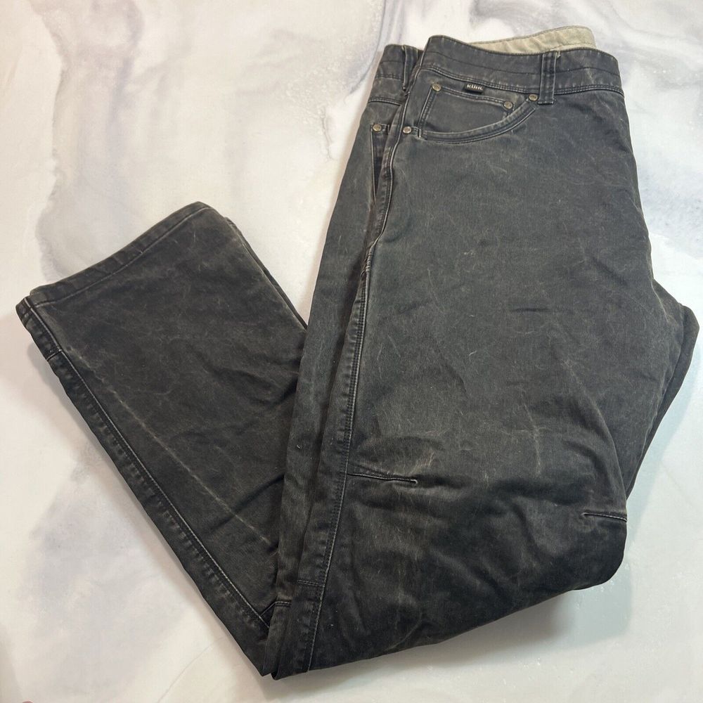 Kuhl RYDR Brown Men's Jeans Vintage Patina Dye 35x32 Hiking Work Outdoor Pants